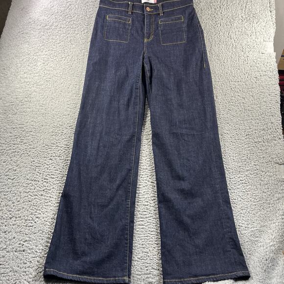 CAbi Denim - CABI JEANS WOMENS 10 BLUE VENICE TROUSERS WIDE LEG Y2K FITS 32x35 DENIM POCKETS
